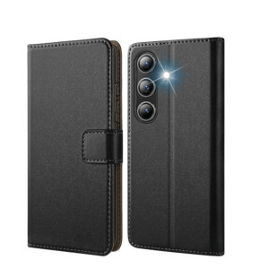 Galaxy S24 Hülle Tasche Echtleder Flip Case