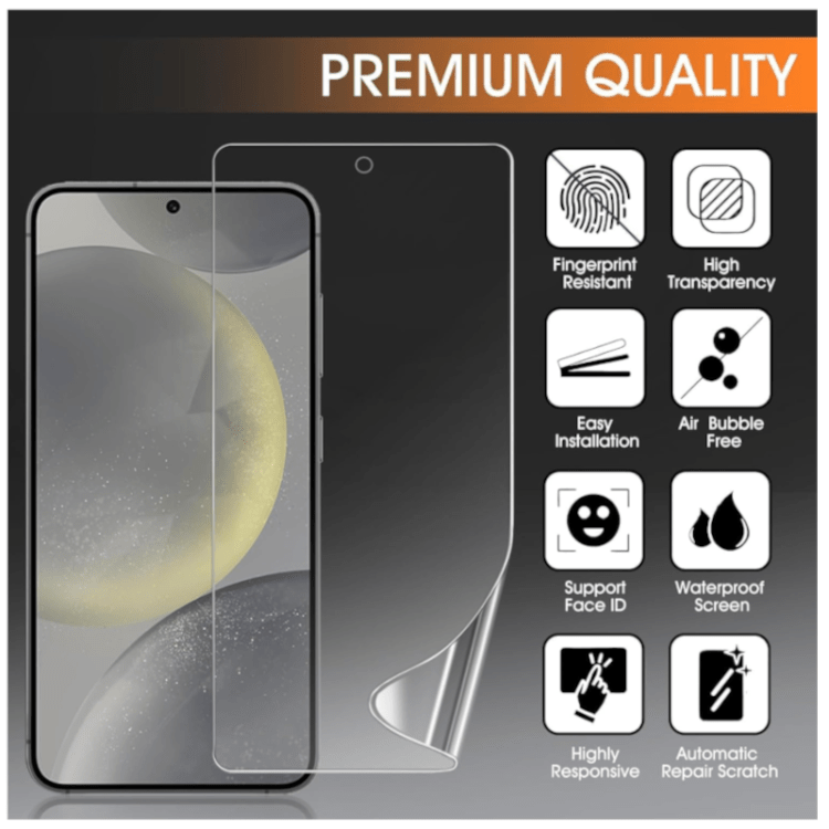 Galaxy S25 Plus Hydrogel TPU Full Screen Schutzfolie (3 Stück) – Bild 3